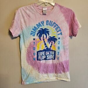 Jimmy Buffett Tie Dye Life on the Flip Side Tour 2021 T Shirt Small